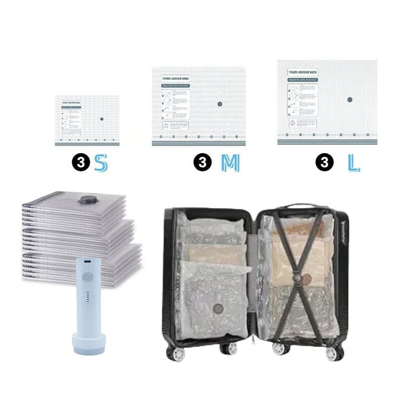 Vacuum Bags for Travel with Rechargeable air Pump