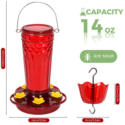 Glass Hummingbird feeders