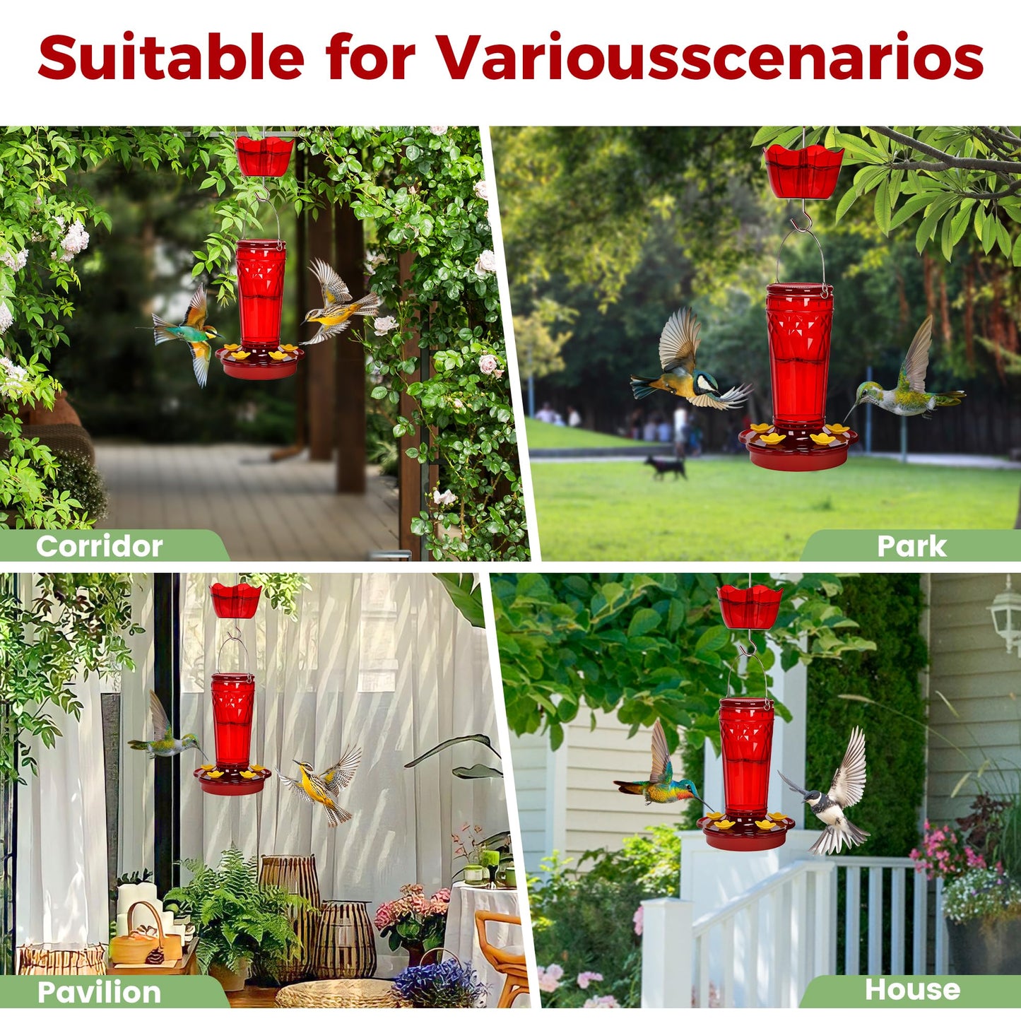 Glass Hummingbird feeders