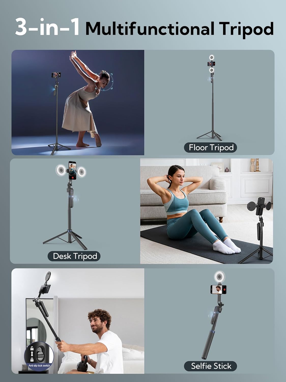 Intelligent AI Tracking Gimbal Selfie Stick