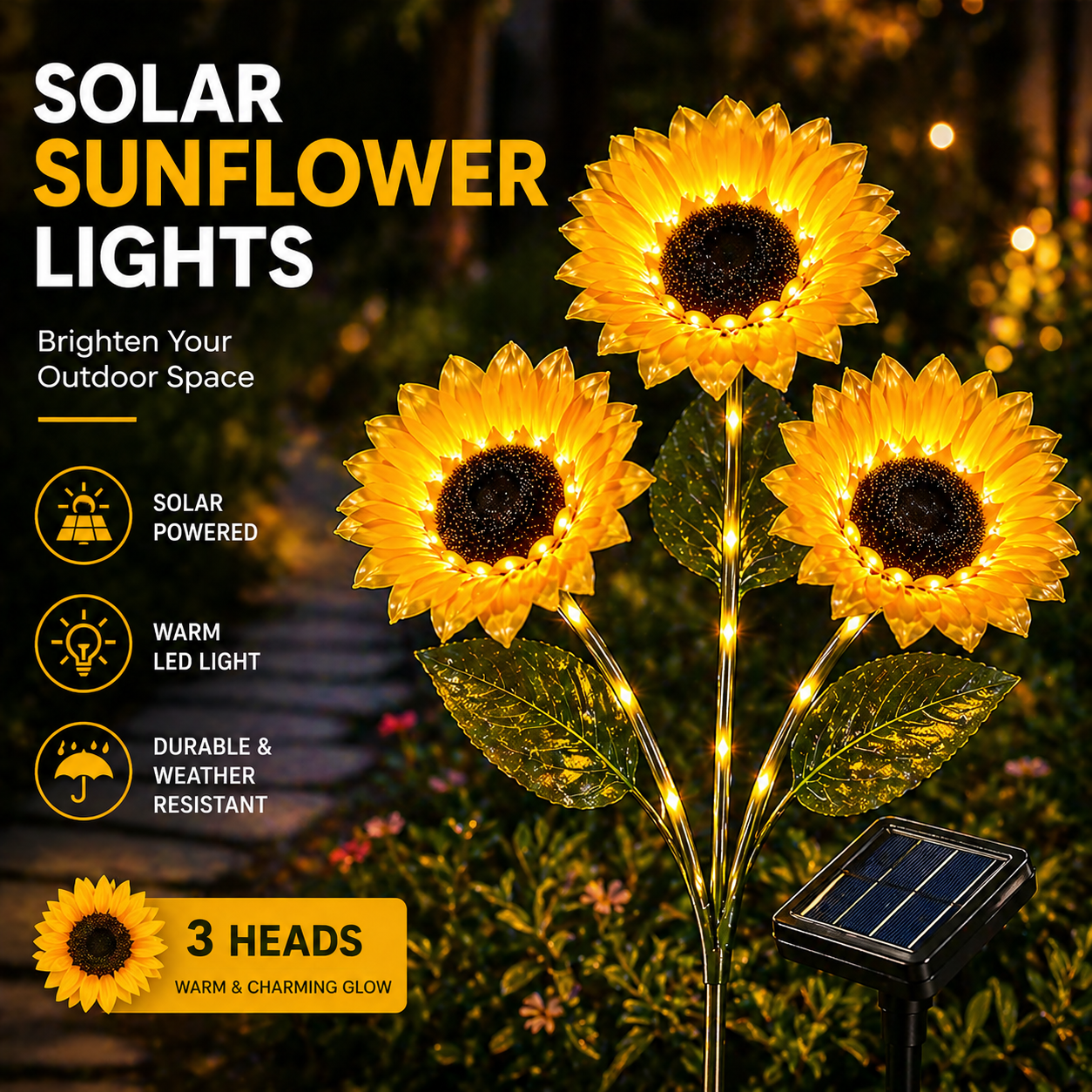 Solar Sunflower Lights