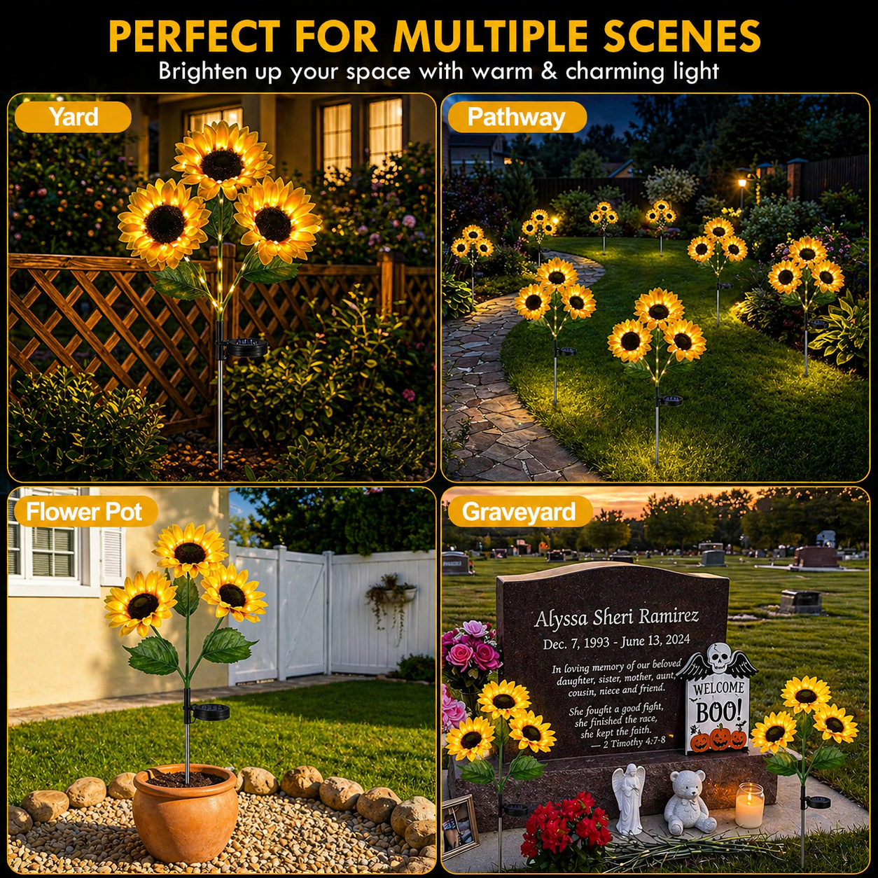 Solar Sunflower Lights
