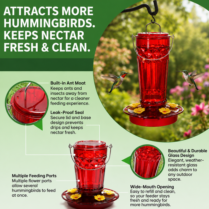Built To Attract More Hummingbirds, Cleaner & Easier.