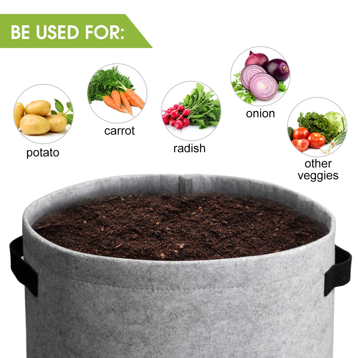 Potato Grow Bags with Flap 10 Gallon