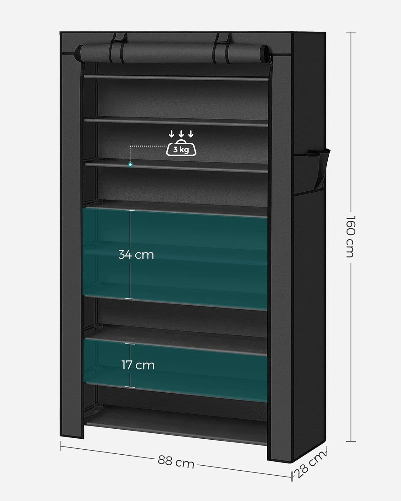 10-Tier Fabric Shoe Rack with Dustproof Cover – Holds 40 Pairs