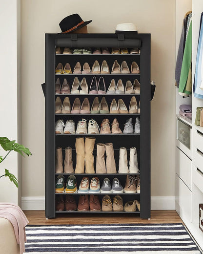 10-Tier Fabric Shoe Rack with Dustproof Cover – Holds 40 Pairs