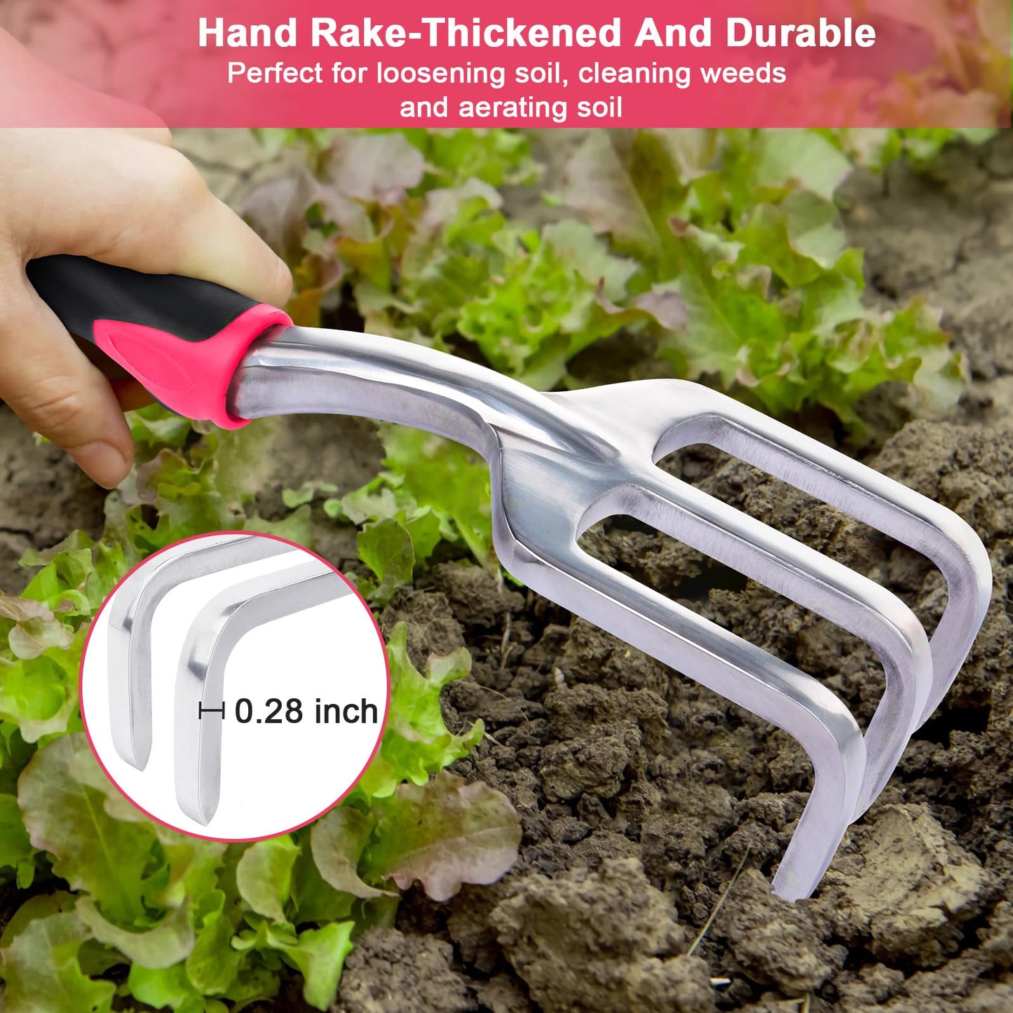 Garden Tools Set, 3 Pack Heavy Duty Gardening Tools
