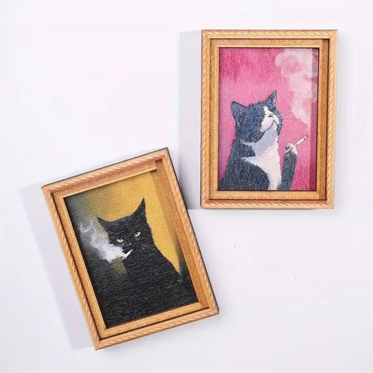 🔥Last Day 48% OFF🔥Funny Cat Fridge Magnet - Vintage Art Frame