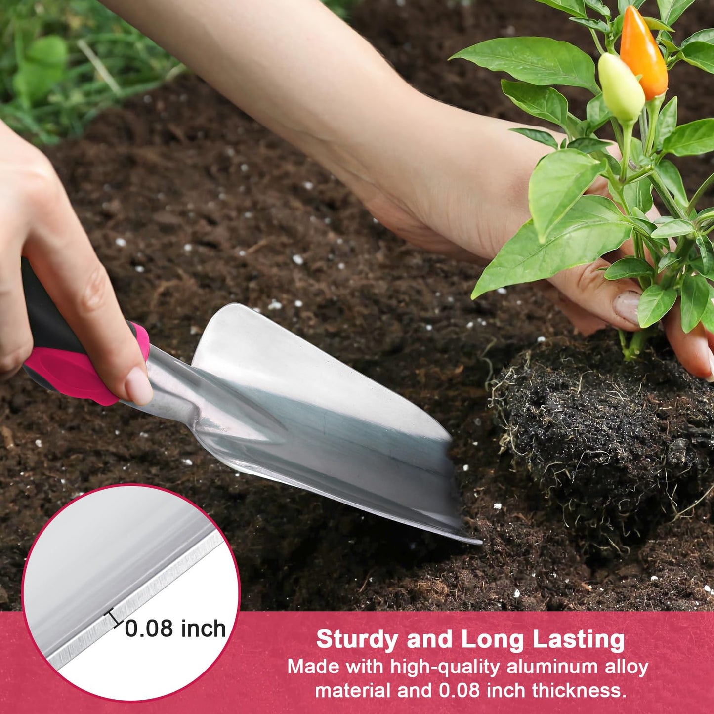 Garden Tools Set, 3 Pack Heavy Duty Gardening Tools