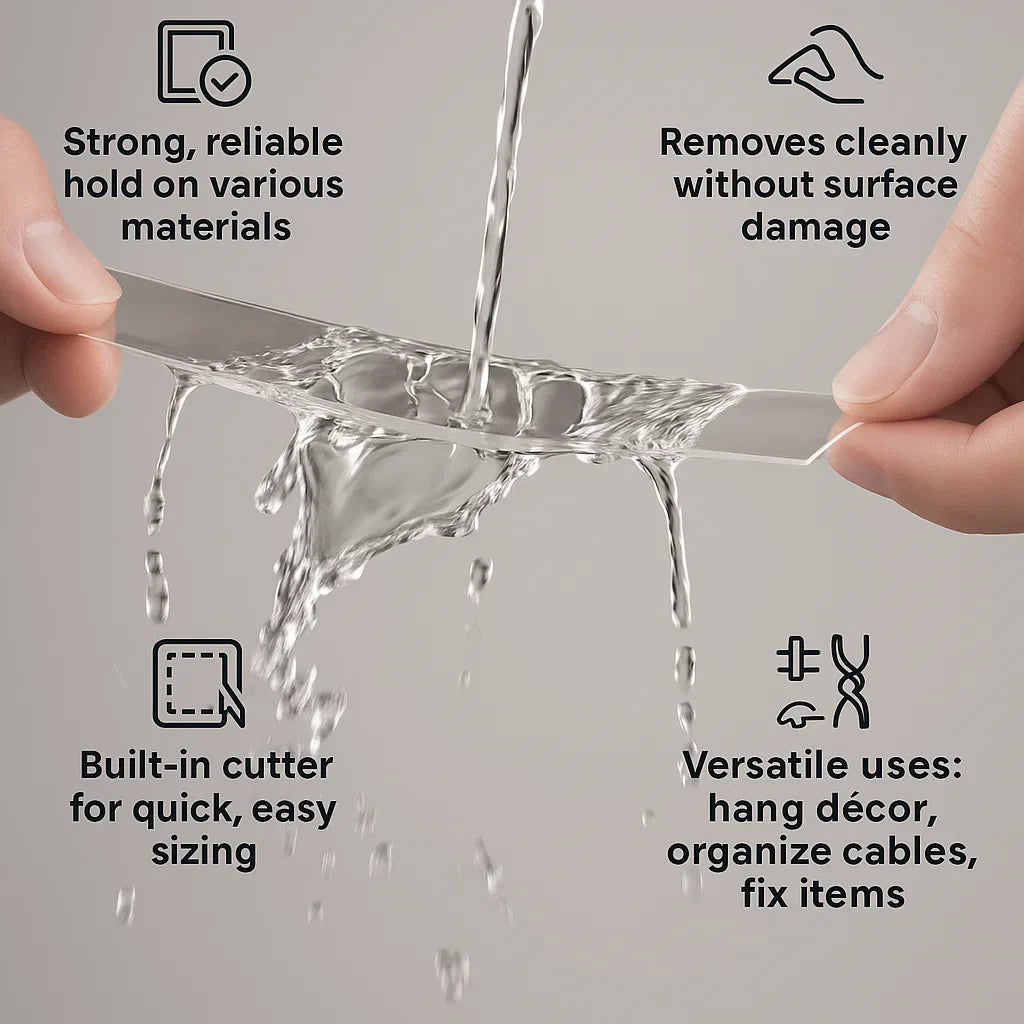 5m Double-Sided Nano Tape – Drill-Free, Strong & Reusable Mounting