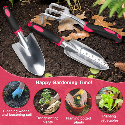 Garden Tools Set, 3 Pack Heavy Duty Gardening Tools