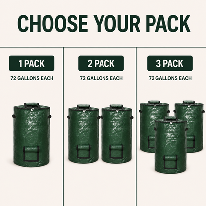 Comparison of one, two and three compost bin packs