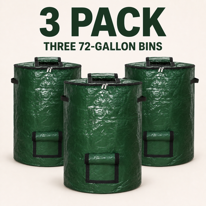 Three-pack of 72-gallon outdoor compost bins
