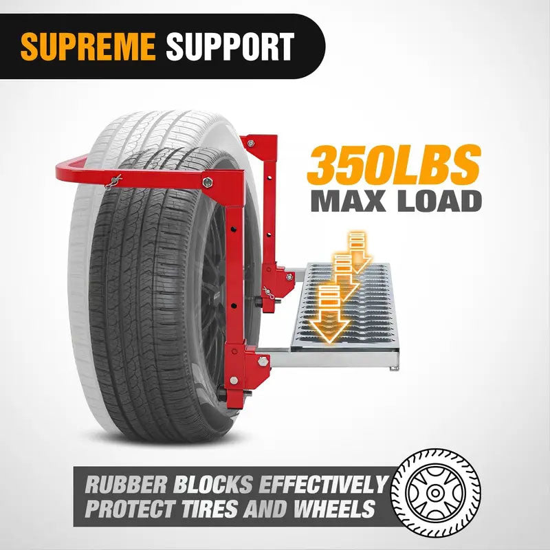 Heavy-duty tire step with 350 pound maximum load support