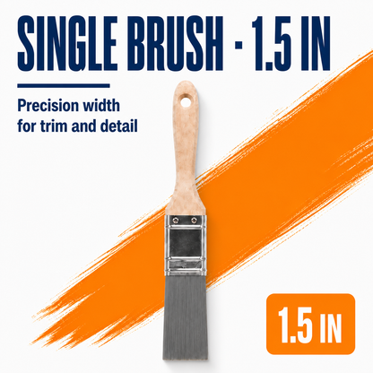 Single 1.5 inch gray-bristle flat paint brush