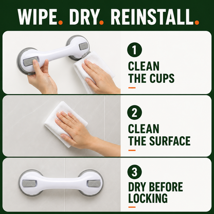 Clean the suction cups and smooth surface then dry before locking