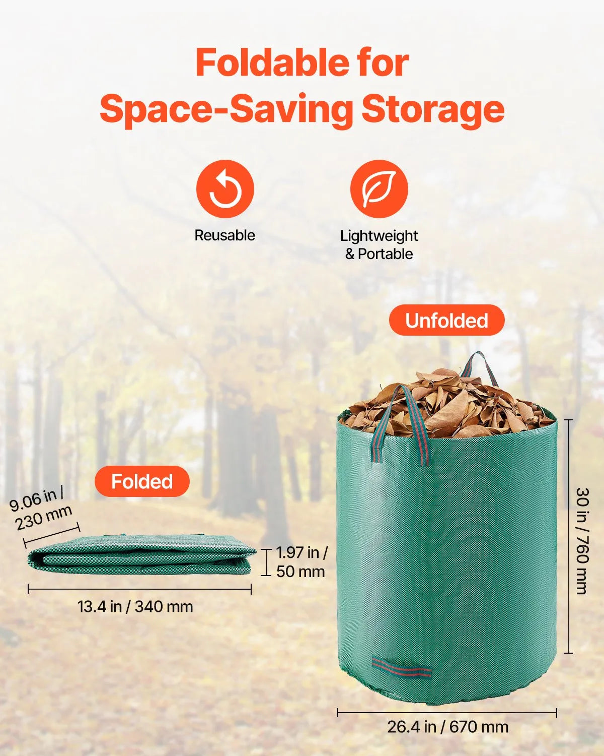 72 Gallon Reusable Yard Waste Bag
