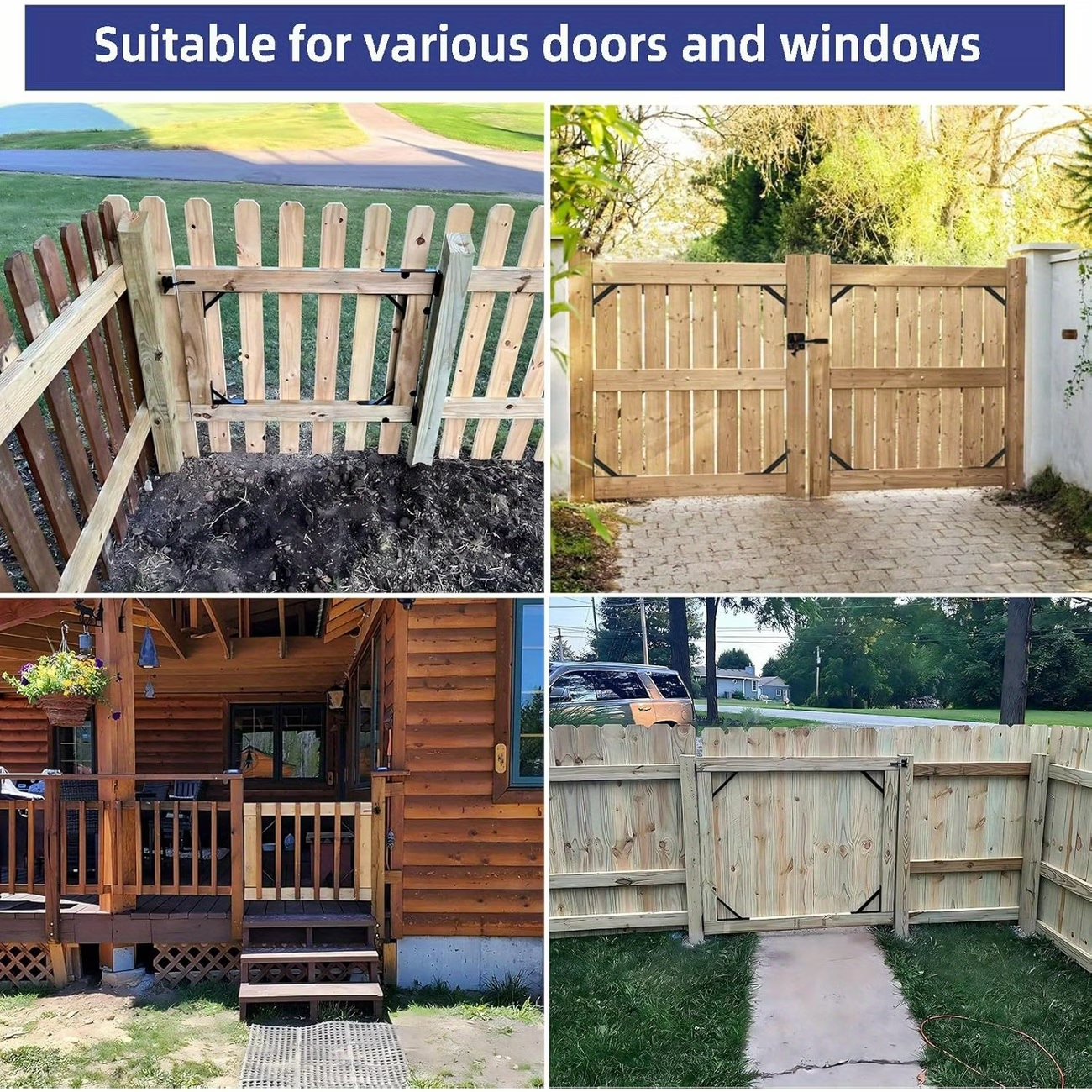 Wood fence gate hardware application examples